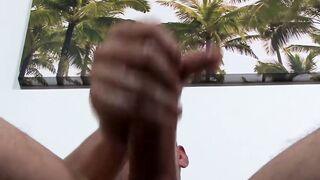 Sexy Michael Stax and Jacob Stax jacking off on the couch