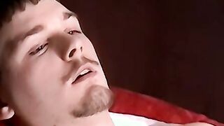 Straight dude Blaze loves to wank his hard cock on a bed