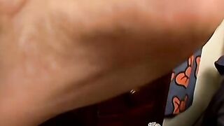 Jerk off session and cum on feet with gay Boomer Jacoby