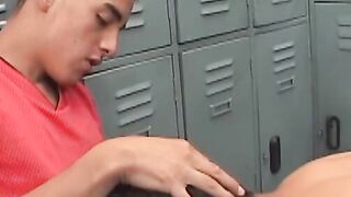 Cute Twink enjoys a blowjob session before being pounded raw