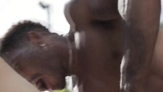 TS Eva Maxim lets basketball players fuck her ass