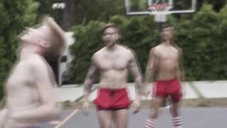 Busty Eva Maxim lets basketball players fuck her ass