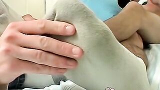 Jocks massage their feet before roughly banging their asses