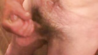 Naughty grandpa watches porn while jacking off