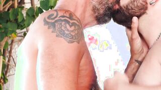 Beefy daddies Adam Jones and Alete Desco filp fucking raw