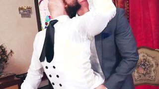 Satisfied with my butlers cock and balls sucking service