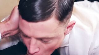 Satisfied with my butlers cock and balls sucking service