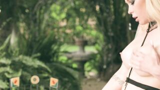 Gia Paige ravaged hardcore by TS Aubrey Kate outdoors