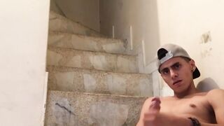 Cute Latin guy shows off his big dick in solo masturbation
