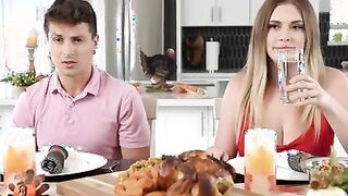 It's Thanksgiving, which means lots of family togetherness! Katie Kush has invited her friend Skylar Storm to eat with her