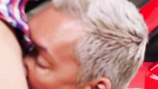 Horny Silver Steele sucks mature Christian Matthews big dick
