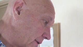 Missionary fucking after BJ with old grandpa and babe