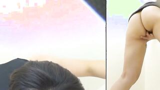 Hottest Japanese vixen fingers herself while pissing