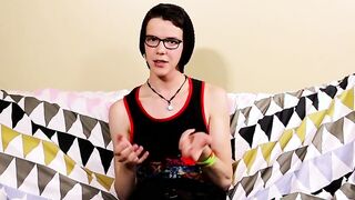 Nerdy twink Aaron Martin jacking it hard after interview