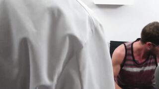 Twink blows stepdad while the good doctor checks his ass