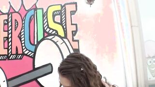 Slim brunette Rebel Lynn riding on a long hard cock