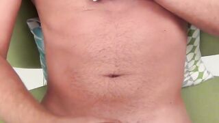 Solo twink masturbates while smelling his own underwear