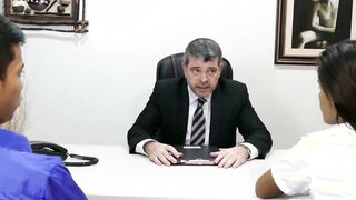 Devious lawyer enjoys barebacking his clients during work