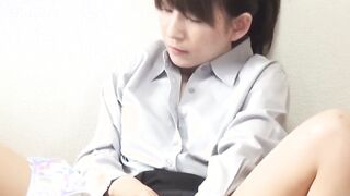 Pussy rubbing action and fingering with hot Japanese amateur