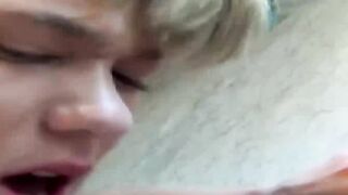 My twink best friend cums on my ass in my familys kitchen