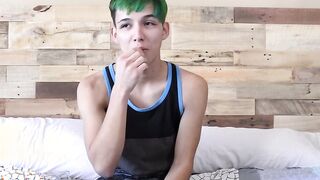 After interview Cole Patrick jerks his big dick for you