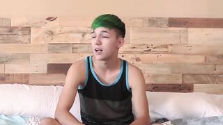 After interview Cole Patrick jerks his big dick for you