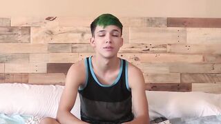 After interview Cole Patrick jerks his big dick for you
