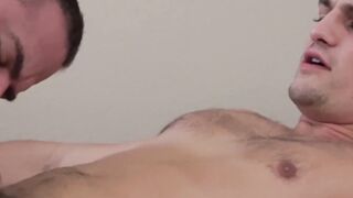 Jock stepson hits bottom daddy in the face with his jizz