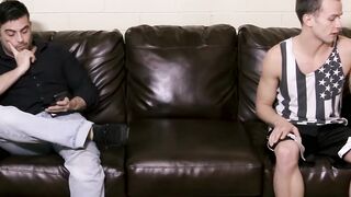 Buffed stepbros double team innocent little twink