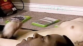 Cute amateur Aiden bangs a black dude after a cock wanking