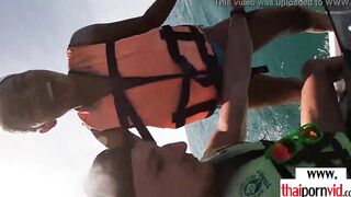 Amateur Thai teenagers Cherry blowing a huge white penis on a jet ski