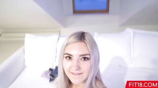 FIT18 - Eva Elfie - Slim Long Melons Blonde Russian 19 Yo Fucks Inside Yoga Leggings