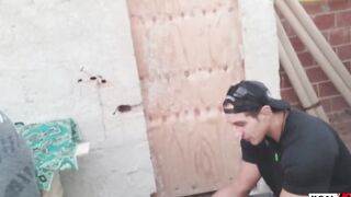 Ksal Goddess and his friend Pitbull porn try to break inside a house under construction to pounded, but the mosquitoes pounded with them