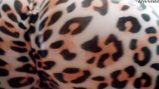Arya Grander queening Desires Hot bondage camgirl into pvc latex catsuit