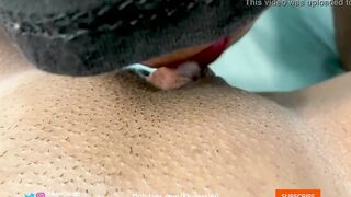 Long clitoris licking and blowing until lover jizzes into my mouth