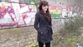 Outdoor wild nailed with dark hair pure professor