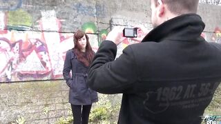 Outdoor wild nailed with dark hair pure professor