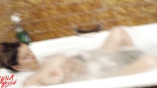 Huge jugs inside Hot Tub