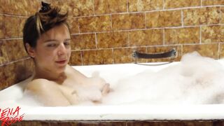 Huge jugs inside Hot Tub
