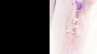 Home Selfie Film Toy and Pierced Vagina Masturbation cougar rides sex vibrator