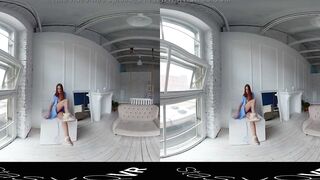 StasyQVR - 180 VR Porn Film - Red Hair, Blue Dress with LunyQ