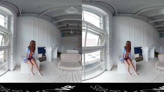 StasyQVR - 180 VR Porn Film - Red Hair, Blue Dress with LunyQ