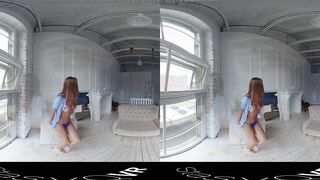 StasyQVR - 180 VR Porn Film - Red Hair, Blue Dress with LunyQ