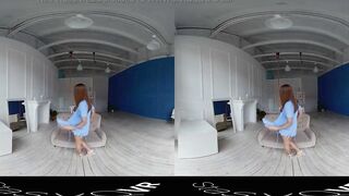 StasyQVR - 180 VR Porn Film - Red Hair, Blue Dress with LunyQ