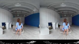 StasyQVR - 180 VR Porn Film - Red Hair, Blue Dress with LunyQ