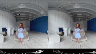 StasyQVR - 180 VR Porn Film - Red Hair, Blue Dress with LunyQ