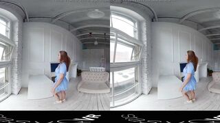 StasyQVR - 180 VR Porn Film - Red Hair, Blue Dress with LunyQ