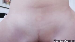 Teenie first timer swallows