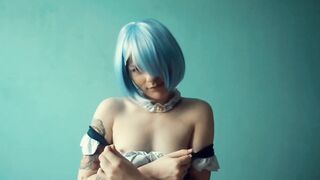 Rem Re Zero loves to play with vibrating sex toys - Cosplay Amateur SpookyBoogie
