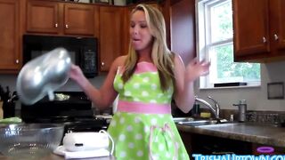 Blonde Trisha Uptown Celebrates Her BDay with Naked Cooking!